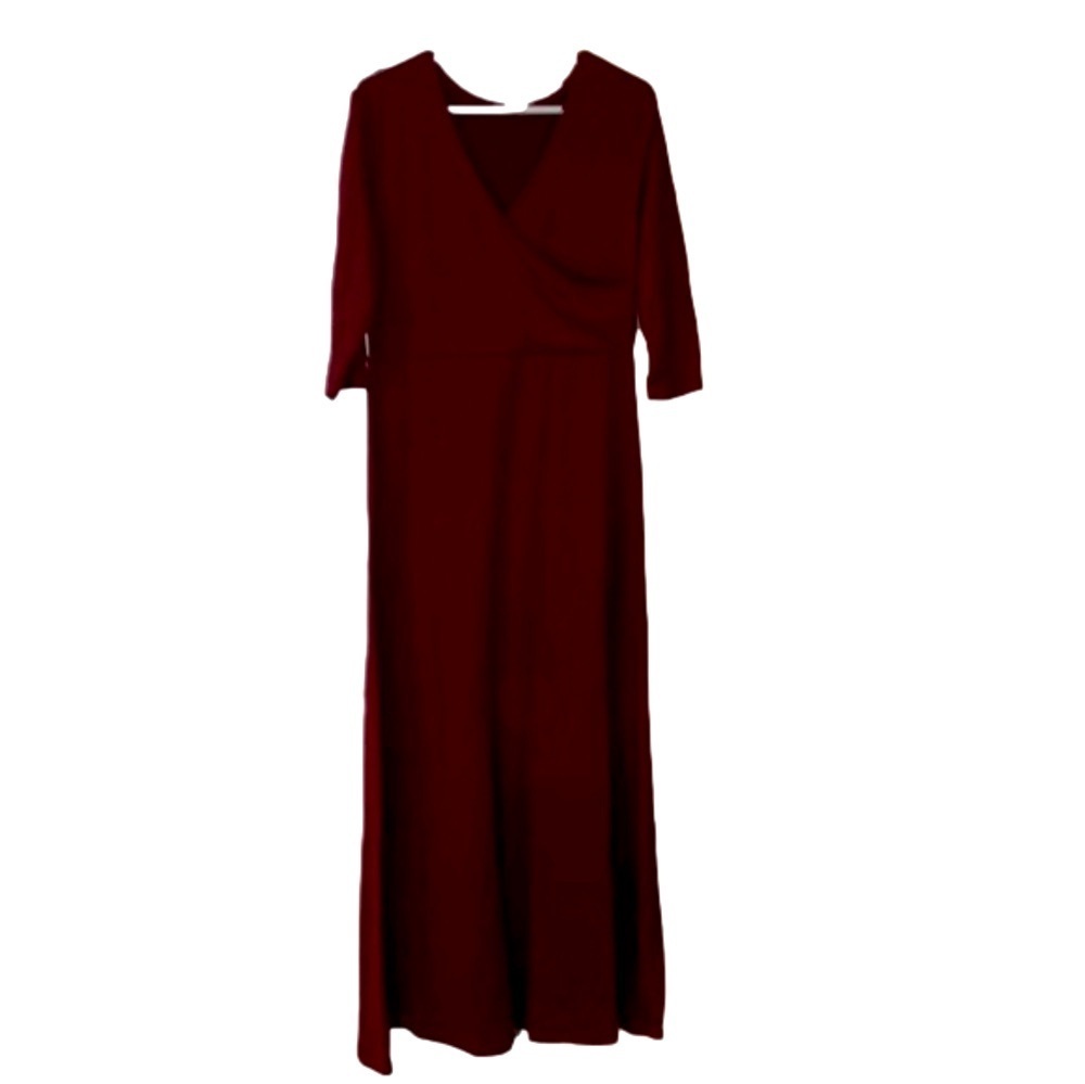 Nice cross front maternity burgundy dress L